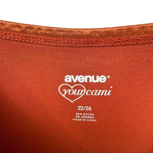 AVENUE Camisole Plus Size 22 / 24 Rust Stretch Womens Cami Tank Top Stretch - Picture 4 of 8